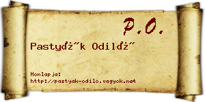 Pastyák Odiló névjegykártya